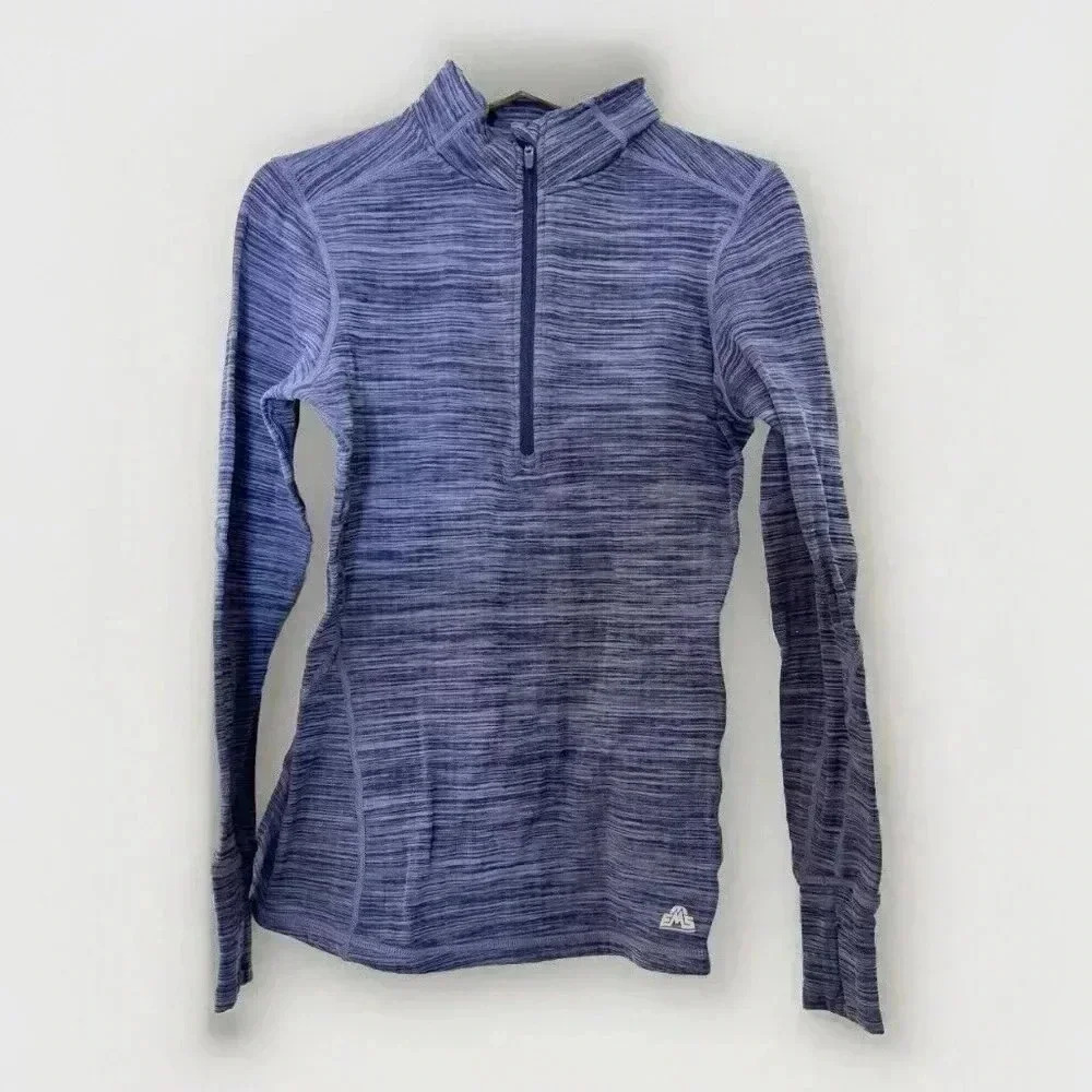 EMS Techwick Womens Size XS Half-Zip Top Fitted Pullover Blue Textured